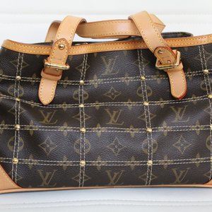 LOUIS VUITTON Riveting Monogram Canvas Tote Bag Brown PP189 